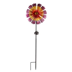 Plow & Hearth Garden Stakes|Solar Accents>Solar Art Glass Flower Garden Stake Purple