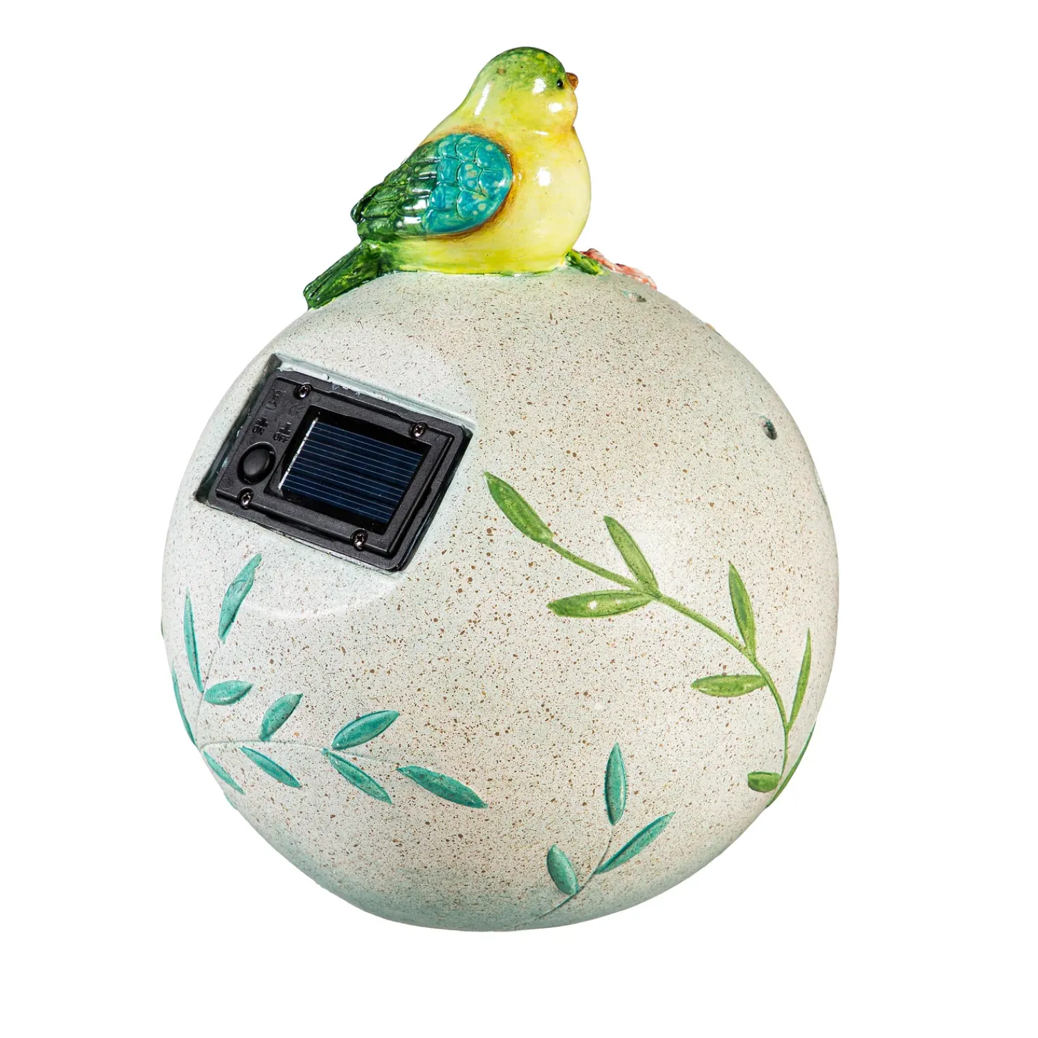 Plow & Hearth Garden Statues>Solar Bird Sitting On Floral Orb Statue, 8"H