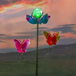 Plow & Hearth Wind Spinners|Solar Accents>Solar Butterfly Ball Spinner