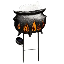 Plow & Hearth Garden Stakes|Lighted Garden Decorations>Solar Cauldron Halloween Stake
