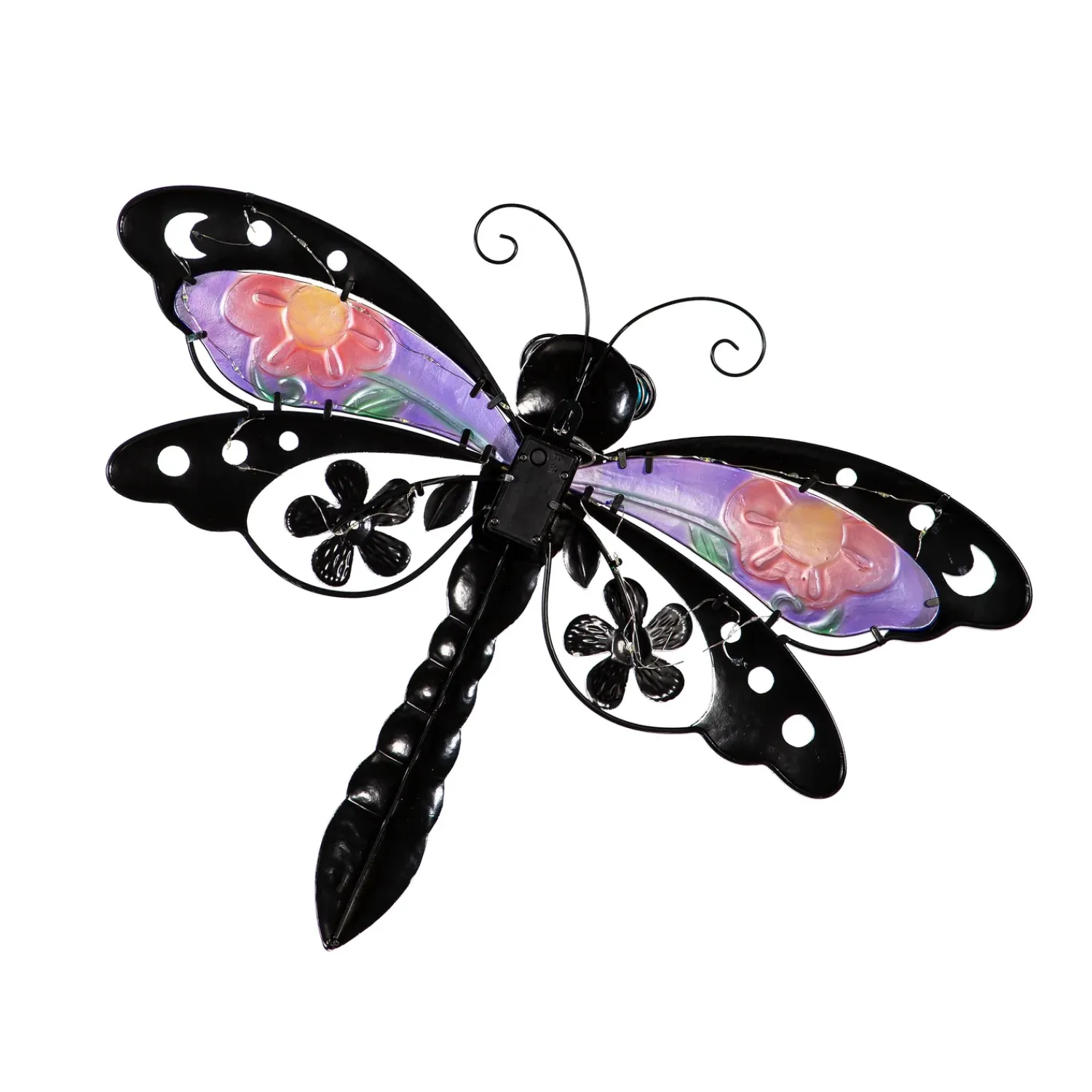 Plow & Hearth Wall Art>Solar Dragonfly Metal Wall Décor
