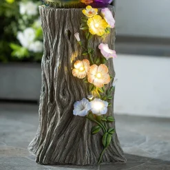 Plow & Hearth Gazing Balls|Lighted Garden Decorations>Solar Gazing Ball Floral Stump Stand