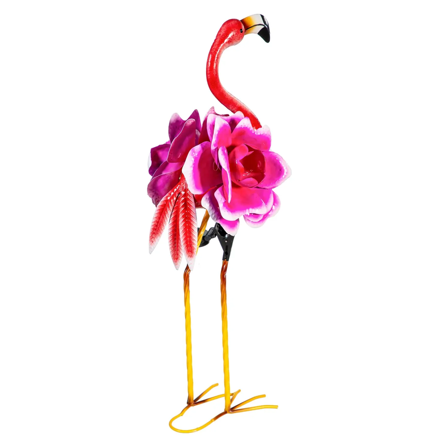 Plow & Hearth Garden Statues>Solar Metal Flamingo With Flower Body, 28"H