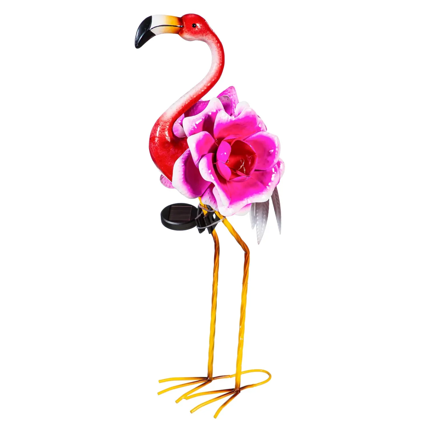 Plow & Hearth Garden Statues>Solar Metal Flamingo With Flower Body, 28"H