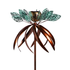 Plow & Hearth Wind Spinners|Solar Accents>Solar Metal Wind Spinner, Fairy Flower, 75"H