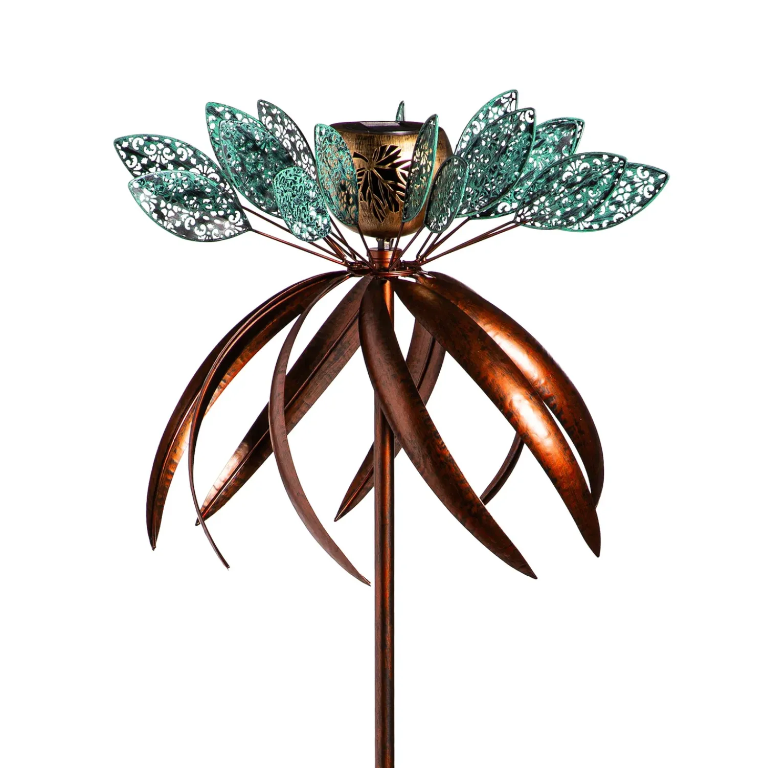 Plow & Hearth Wind Spinners|Solar Accents>Solar Metal Wind Spinner, Fairy Flower, 75"H
