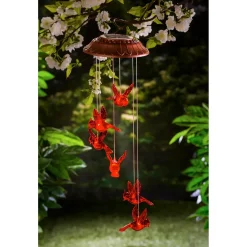 Plow & Hearth Wind Chimes & Mobiles|Solar Accents>Solar Mobile, Garden Days Cardinal
