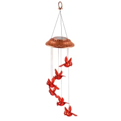 Plow & Hearth Wind Chimes & Mobiles|Solar Accents>Solar Mobile, Garden Days Cardinal