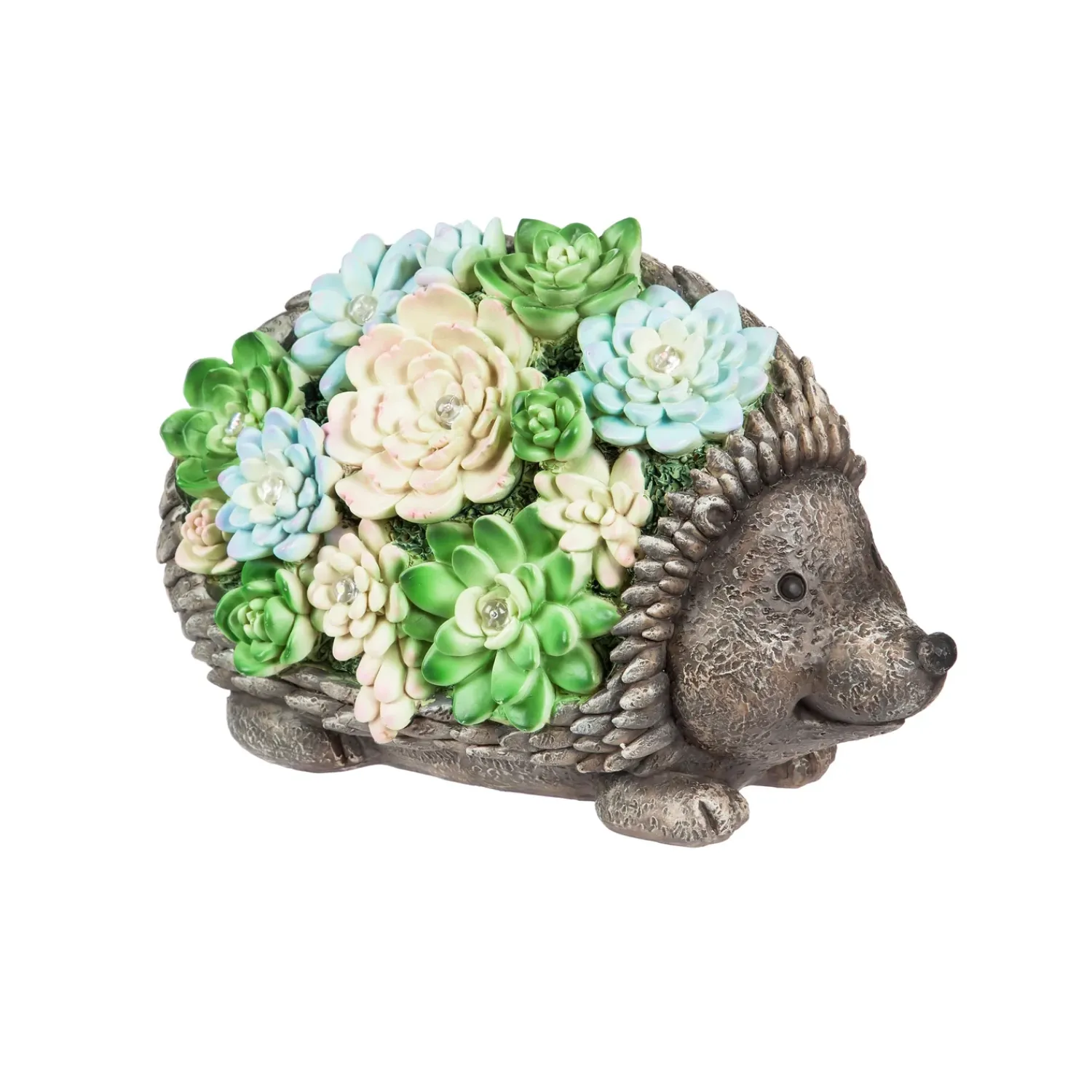 Plow & Hearth Garden Statues|Solar Accents>Solar Resin Succulent Hedgehog
