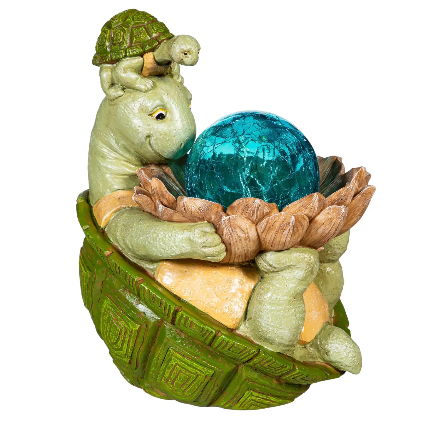 Plow & Hearth Garden Statues>Solar Resin Turtle With Blue Orb Statue, 9"H