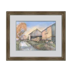 Plow & Hearth Wall Art>Somers Farm Scene Framed Wall Art Painting