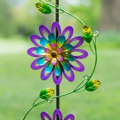 Plow & Hearth Wind Spinners|Garden Stakes>Spinning Violets Garden Stake