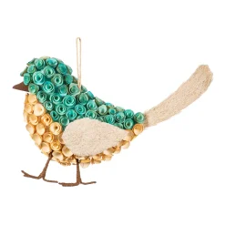 Plow & Hearth Decorative Accents|Faux Flowers & Plants>Spring Bluebird Wood Curl Décor, 19"H