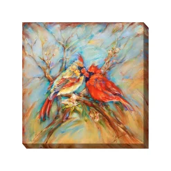 Plow & Hearth Outdoor Wall Art|Wall Art>Spring Cardinals Indoor/Outdoor Canvas Wall Art
