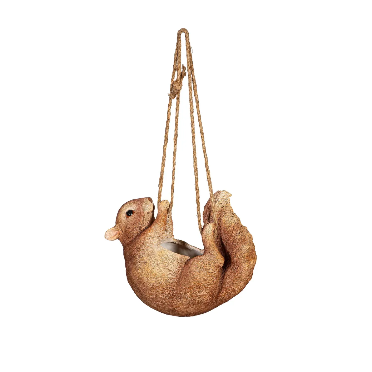 Plow & Hearth Planters & Plant Stands>Squirrel Hanging Planter with Jute
