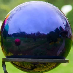 Plow & Hearth Gazing Balls>Stainless Steel Gazing Ball Indigo