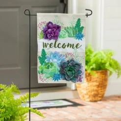 Plow & Hearth Garden Flags>Succulent Burlap Garden Flag