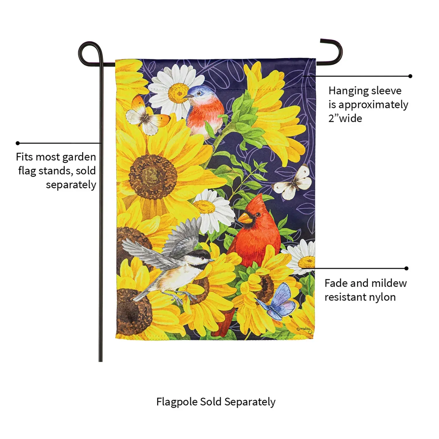 Plow & Hearth Garden Flags>Sunflower Glory Garden Suede Flag