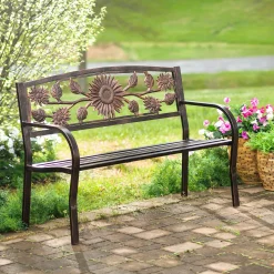 Plow & Hearth Outdoor Benches>Sunflower Metal Garden Bench