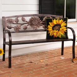 Plow & Hearth Outdoor Benches>Sunflower Metal Garden Bench