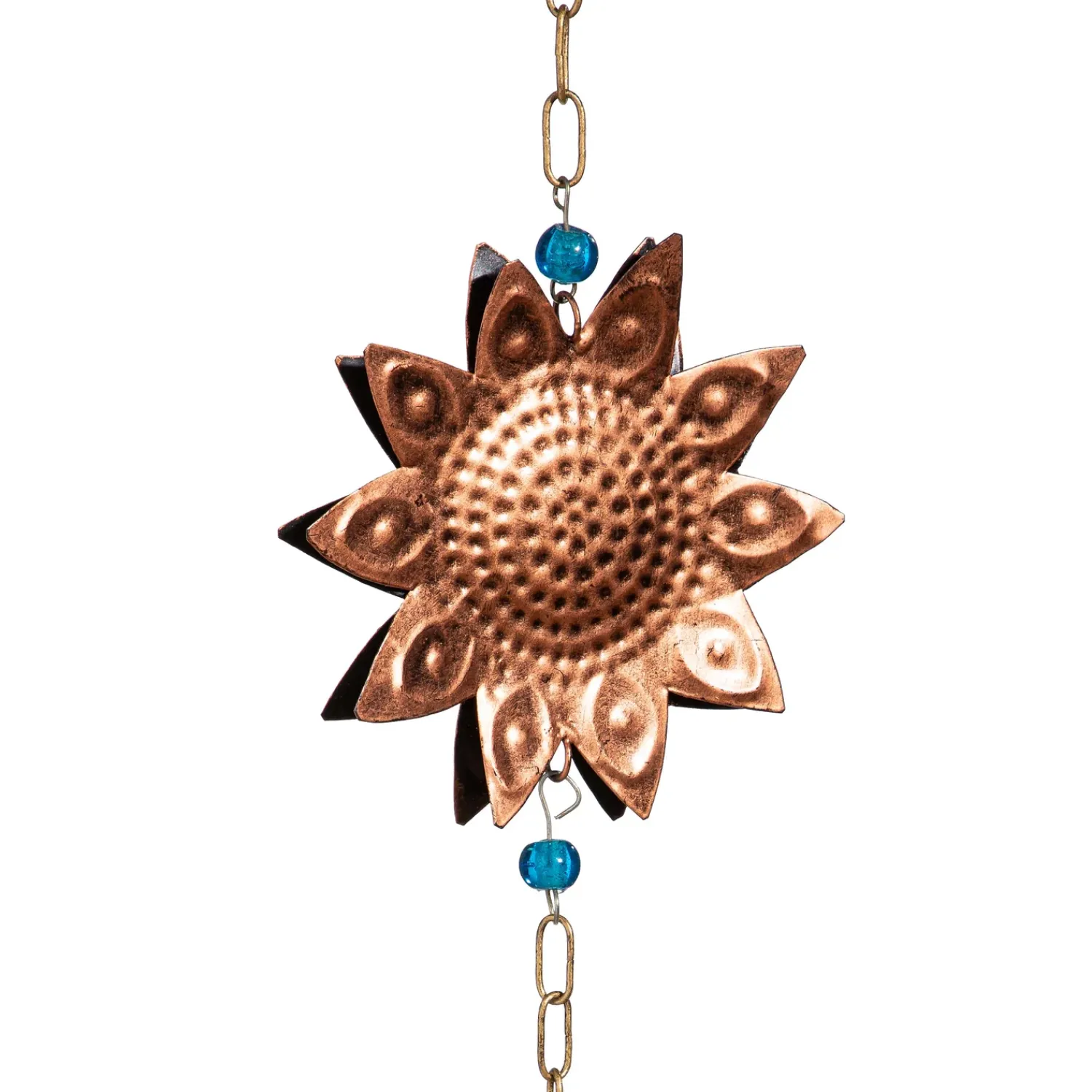 Plow & Hearth Wind Chimes & Mobiles>Sunflower Rain Chain with Glass Beads, 96" H
