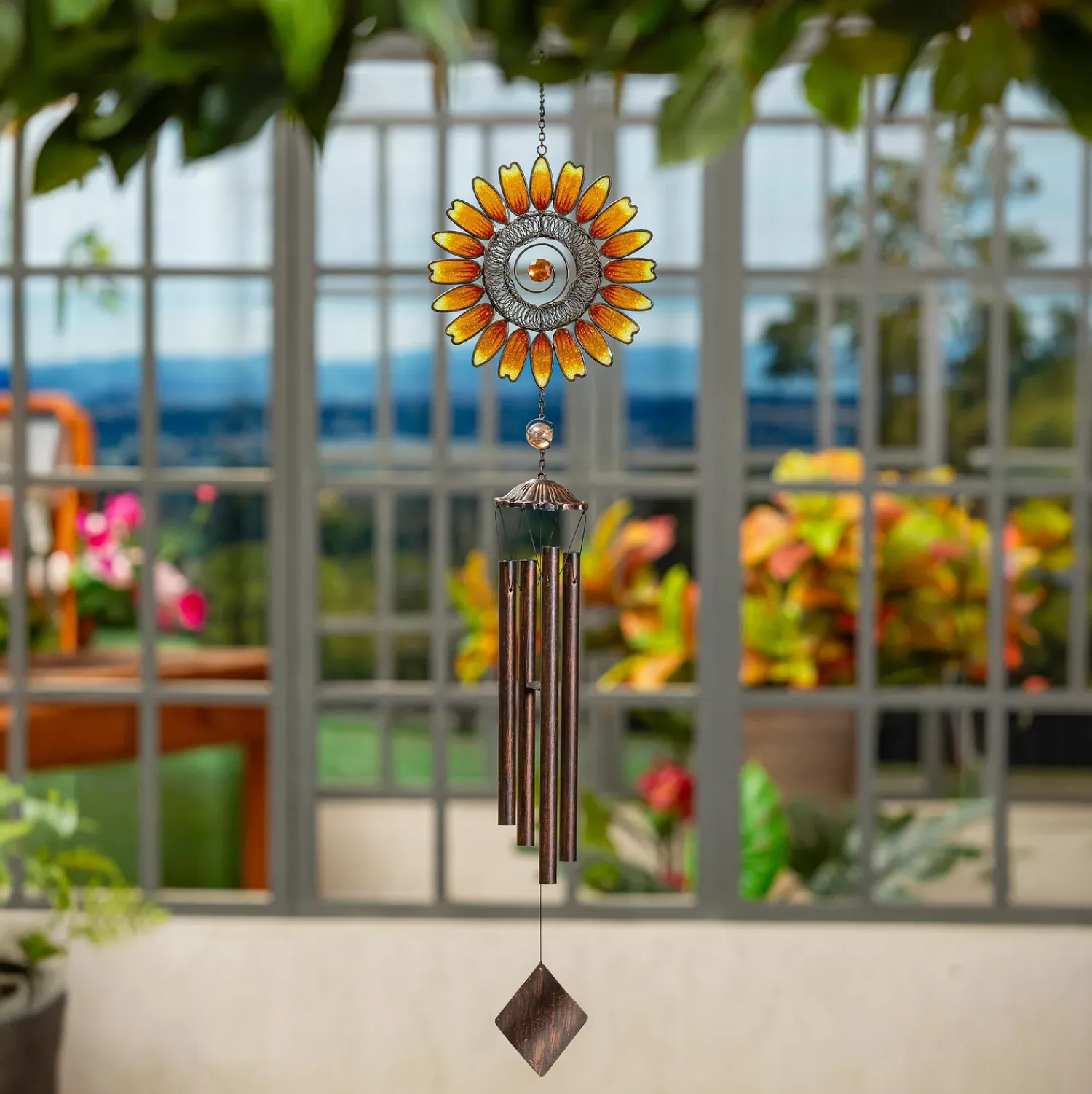 Plow & Hearth Wind Chimes & Mobiles>Sunflower Wind Chime