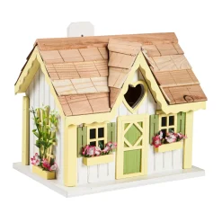 Plow & Hearth Birdhouses>Sweetheart Cottage Birdhouse, Yellow