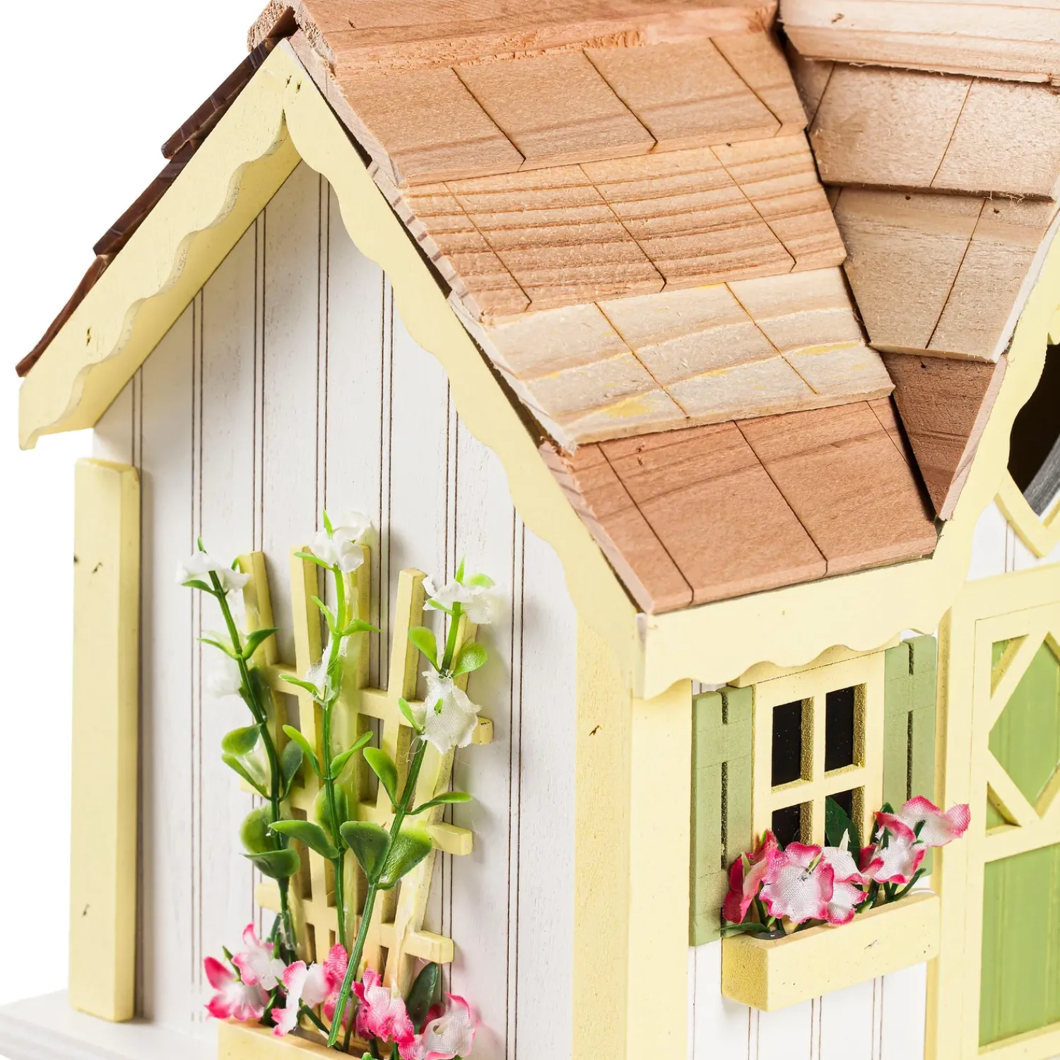 Plow & Hearth Birdhouses>Sweetheart Cottage Birdhouse, Yellow