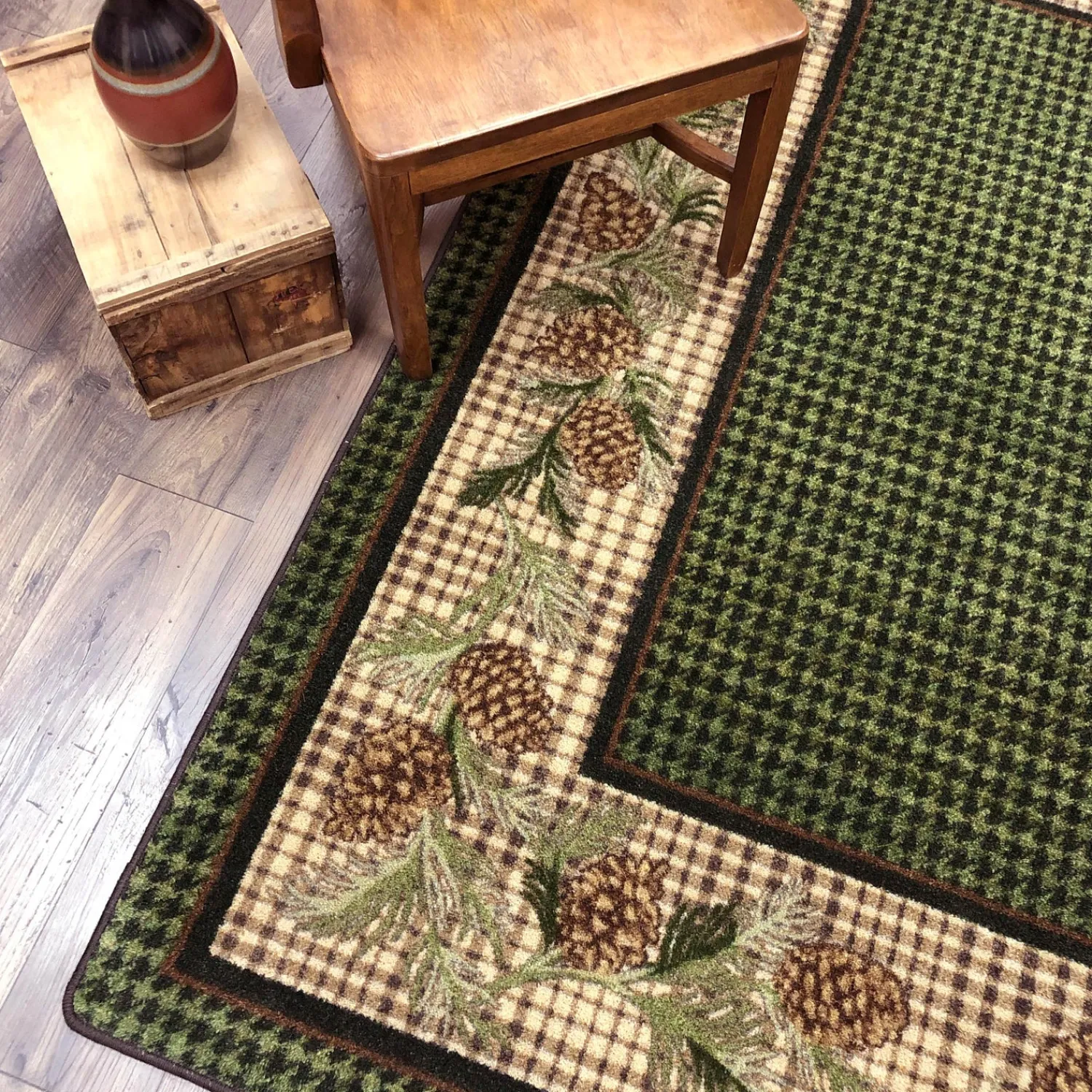 Plow & Hearth Area Rugs|Hearth Rugs>Sweetwater Pine Plaid EnduraStran Area Rug, 3'10" x 5'4"