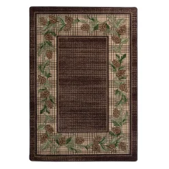 Plow & Hearth Area Rugs|Hearth Rugs>Sweetwater Pine Plaid EnduraStran Area Rug, 5'4" x 7'8"
