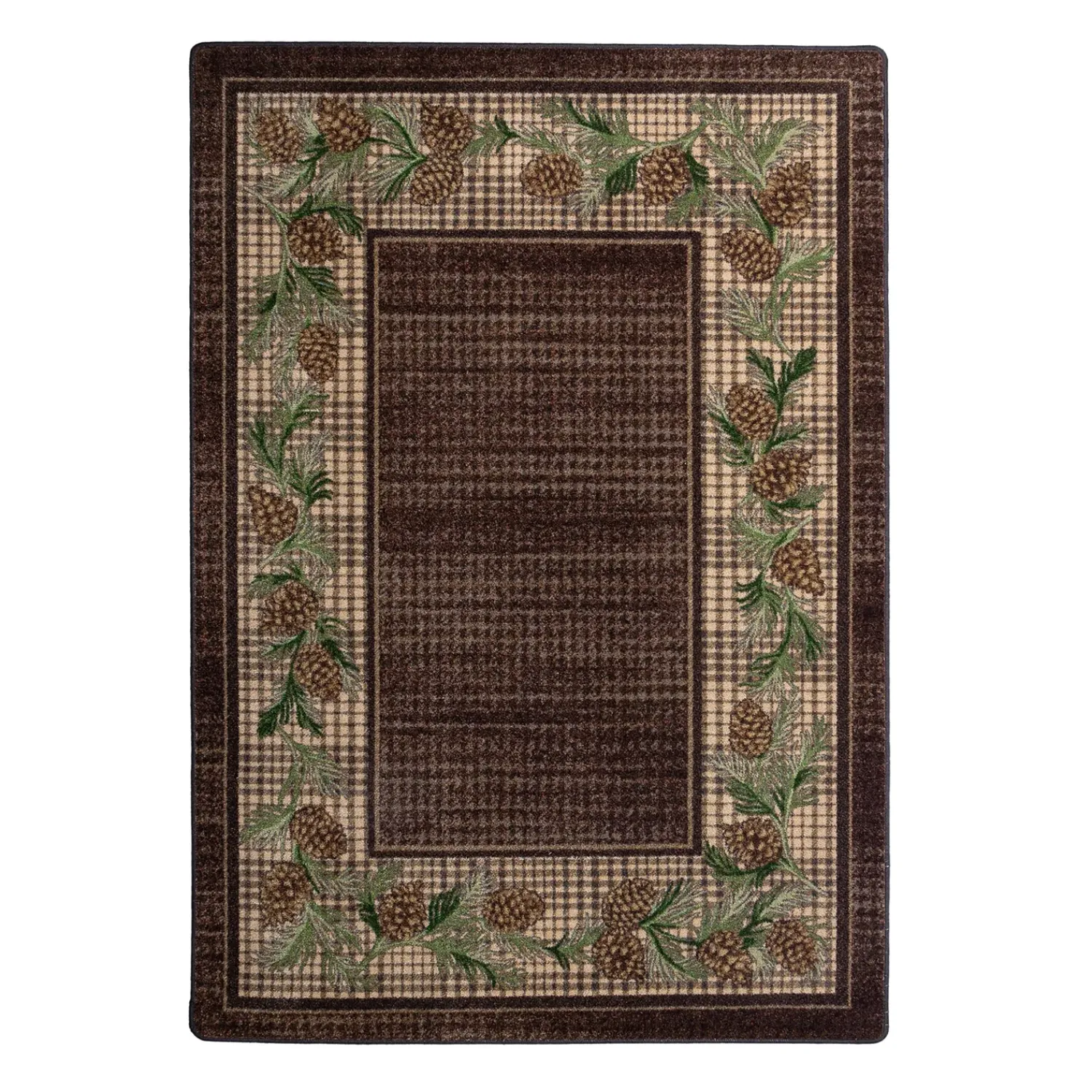 Plow & Hearth Area Rugs|Hearth Rugs>Sweetwater Pine Plaid EnduraStran Area Rug, 5'4" x 7'8"