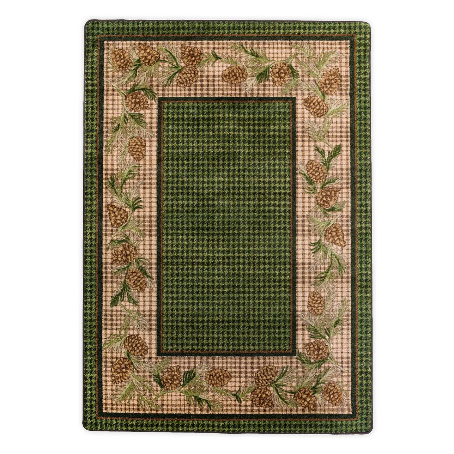 Plow & Hearth Area Rugs|Hearth Rugs>Sweetwater Pine Plaid EnduraStran Area Rug, 5'4" x 7'8"