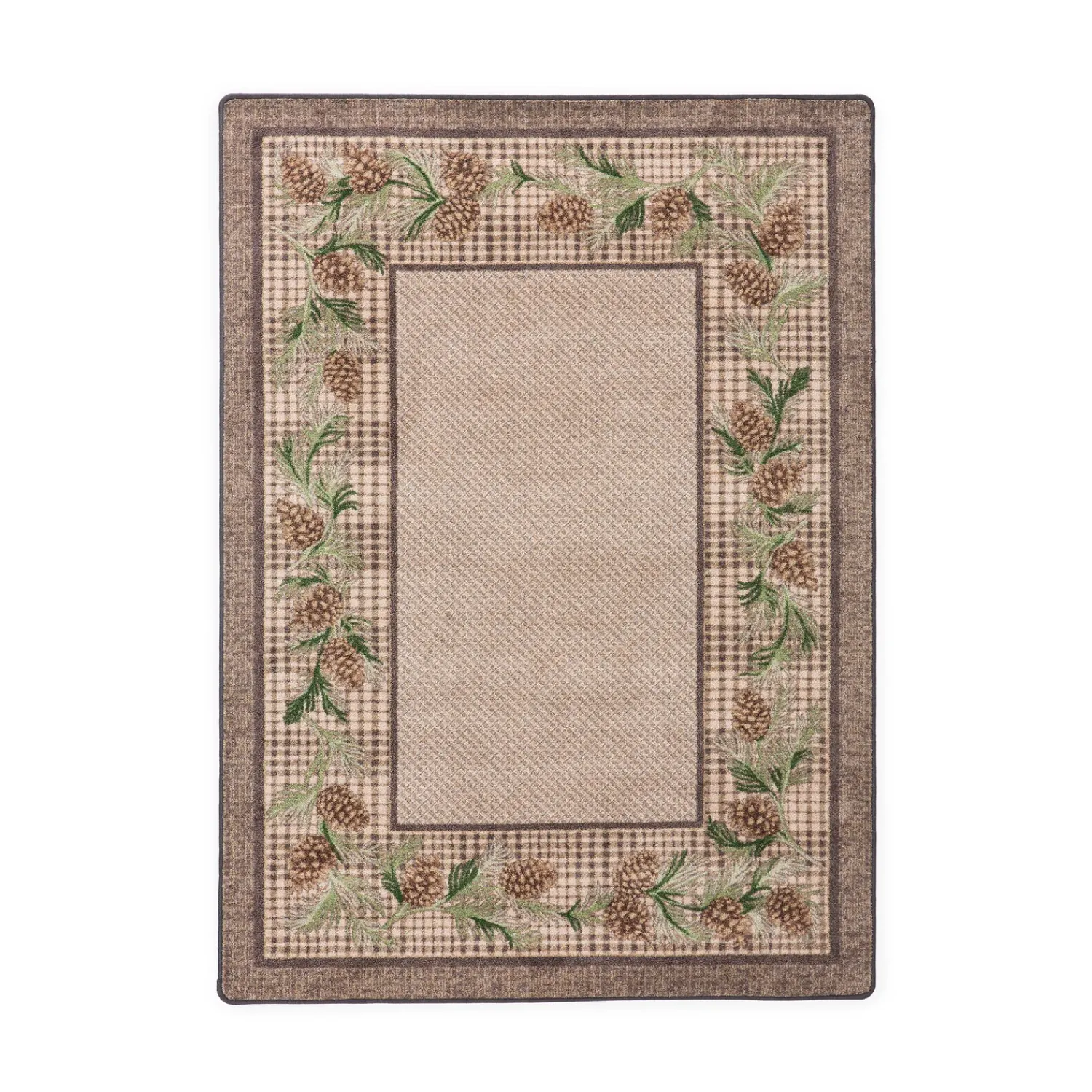 Plow & Hearth Area Rugs|Hearth Rugs>Sweetwater Pine Plaid EnduraStran Area Rug, 5'4" x 7'8"