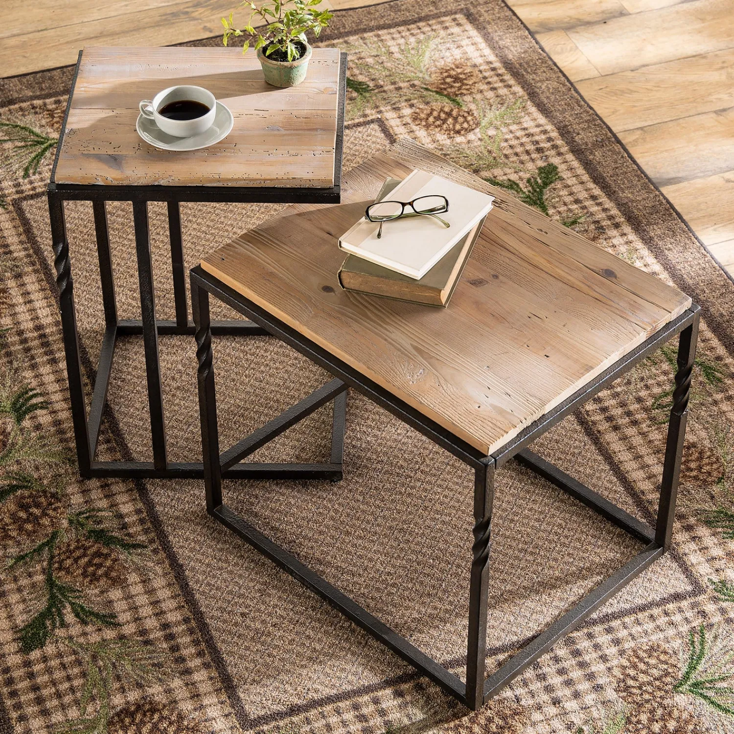 Plow & Hearth Area Rugs|Hearth Rugs>Sweetwater Pine Plaid EnduraStran Area Rug, 5'4" x 7'8"