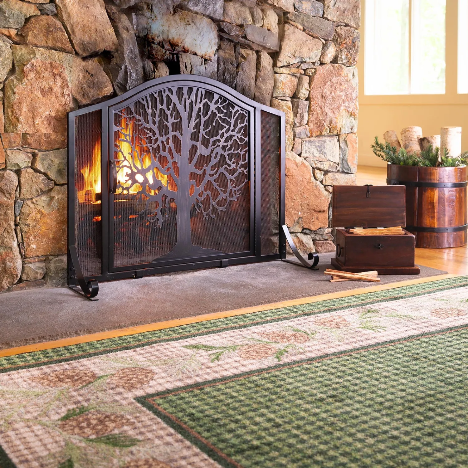 Plow & Hearth Area Rugs>Sweetwater Pine Plaid EnduraStran Area Rug, 7'8" x 10'9"