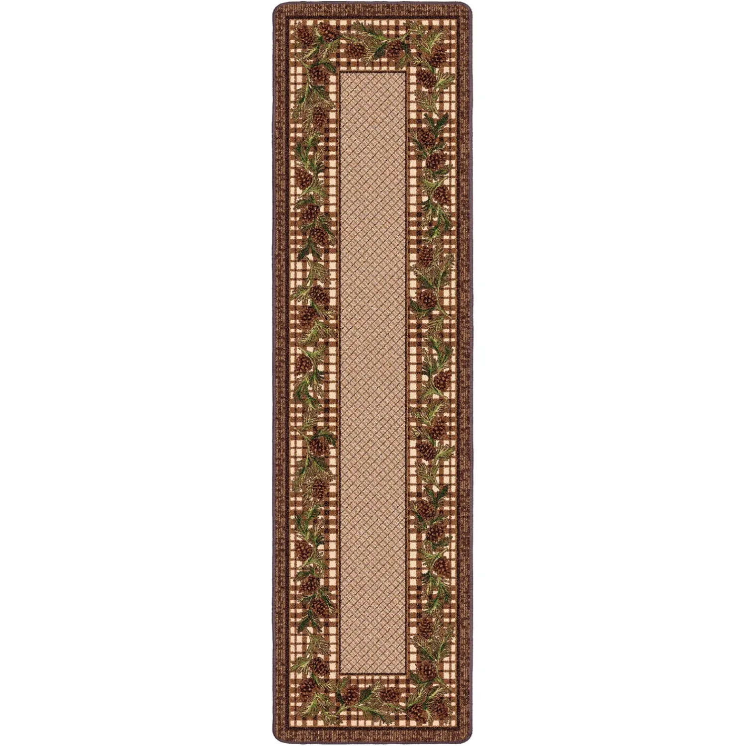 Plow & Hearth Area Rugs>Sweetwater Pine Plaid EnduraStran Area Rug, 2'1" x 7'8" Runner