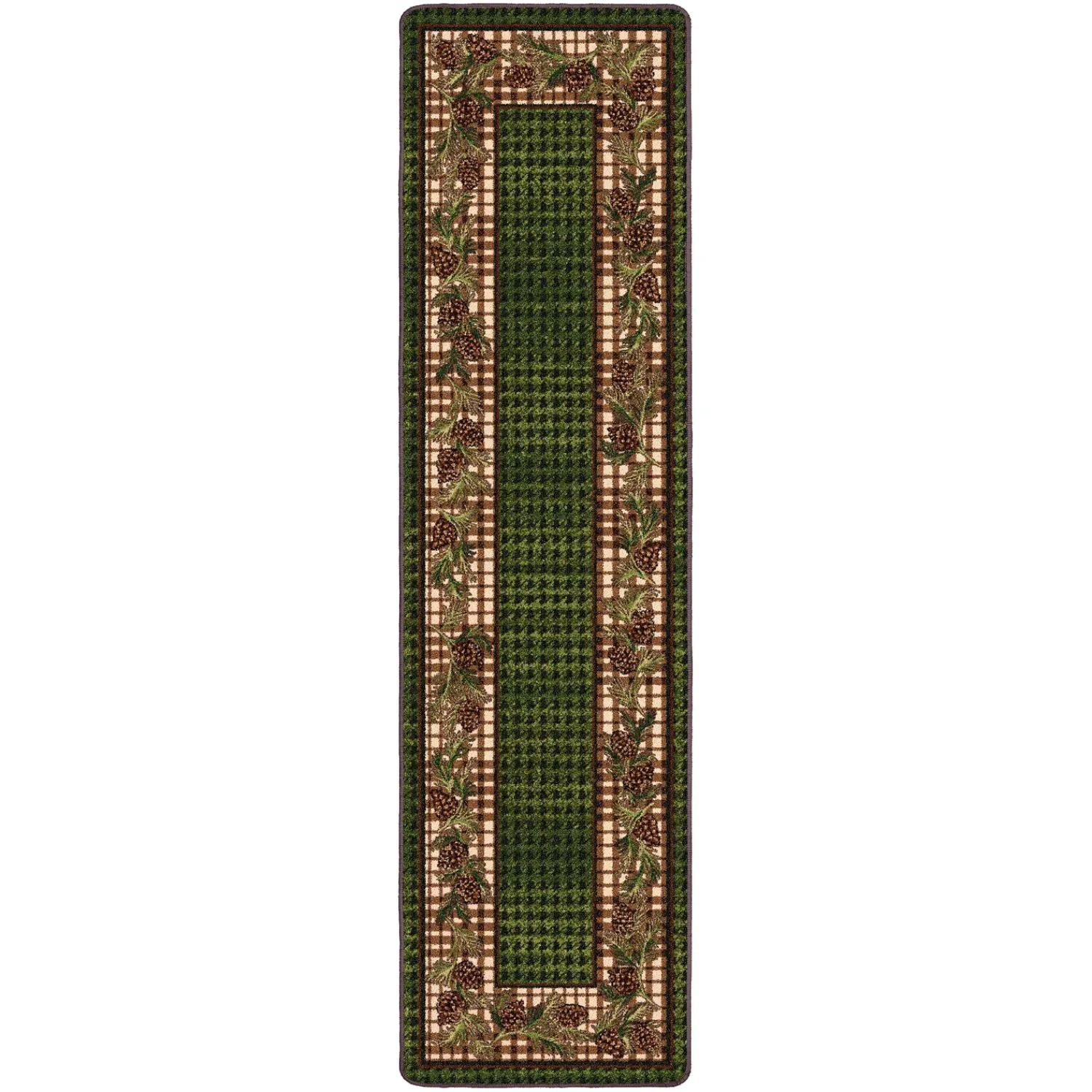 Plow & Hearth Area Rugs>Sweetwater Pine Plaid EnduraStran Area Rug, 2'1" x 7'8" Runner