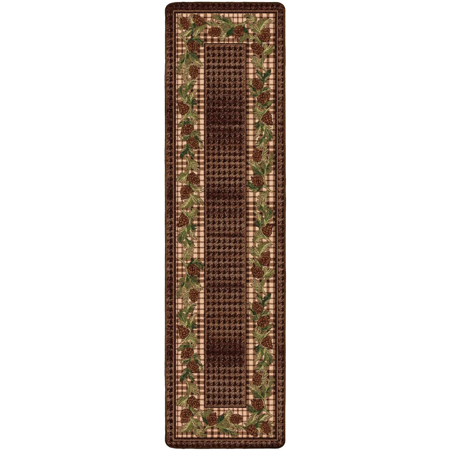 Plow & Hearth Area Rugs>Sweetwater Pine Plaid EnduraStran Area Rug, 2'1" x 7'8" Runner
