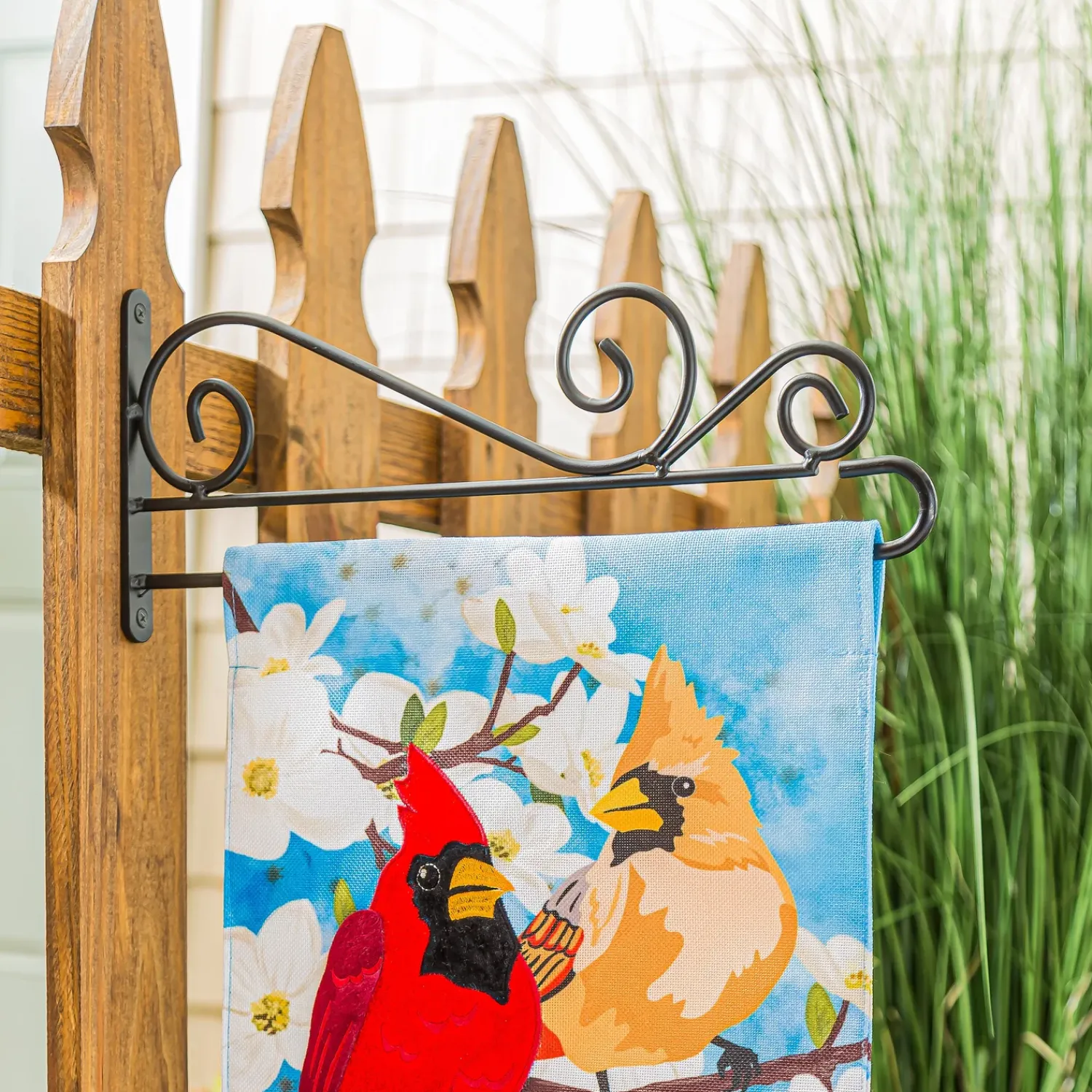 Plow & Hearth Flag Accessories>Swirl Wall-Mount Garden Flag Hanger
