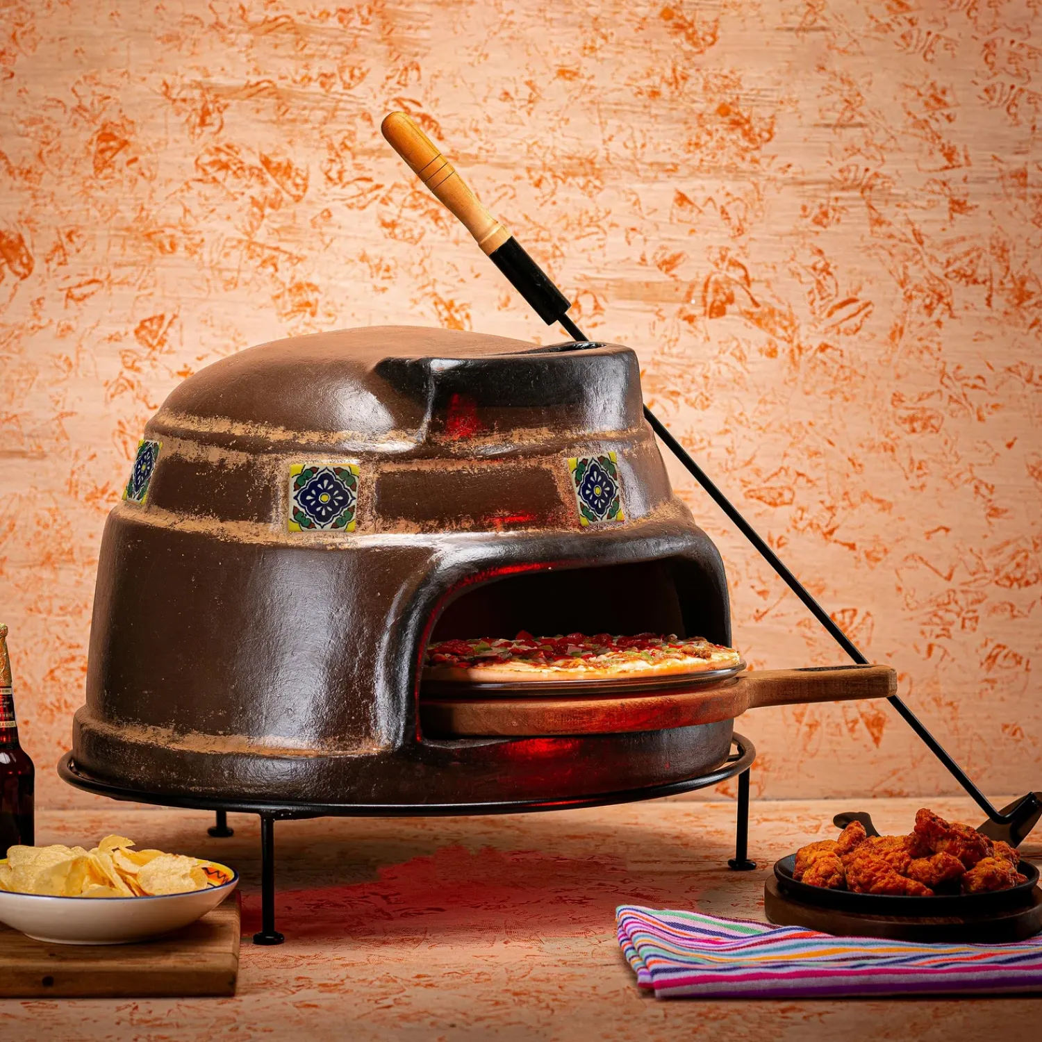 Plow & Hearth Pizza Ovens>Talavera Brown Pizza Oven