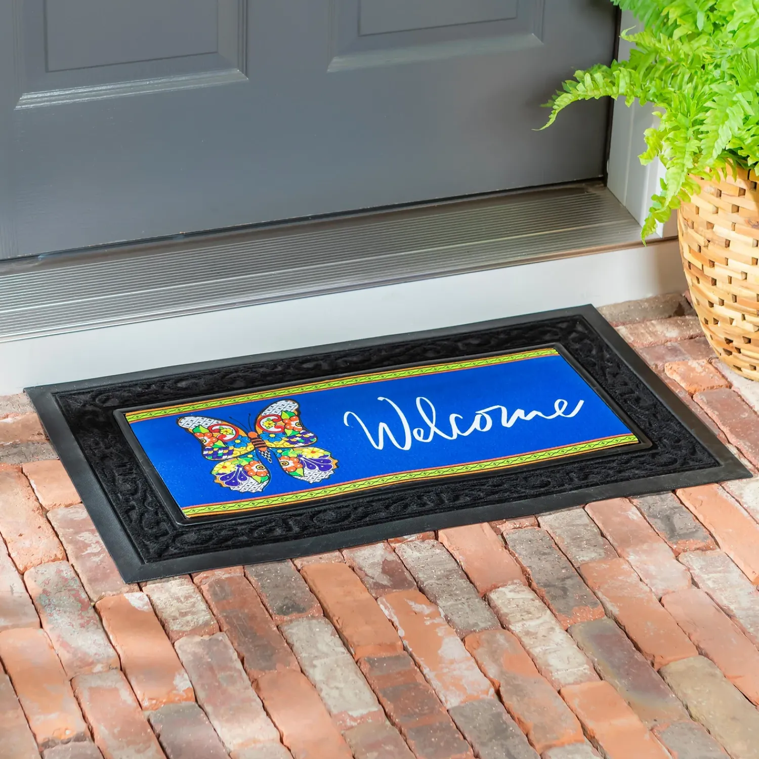 Plow & Hearth Interchangeable Mats>Talavera Butterfly Sassafras Switch Mat