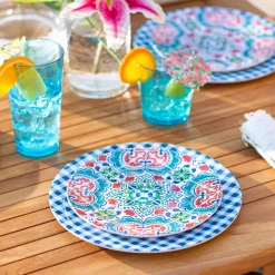 Plow & Hearth Plates & Platters>Talavera Melamine Salad Plates, Set of 6