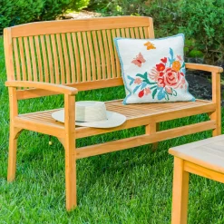 Plow & Hearth Outdoor Benches>Teak Bench with Arm Rests