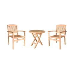 Plow & Hearth Outdoor Seating Sets>Teak Chat Set, 3-Piece