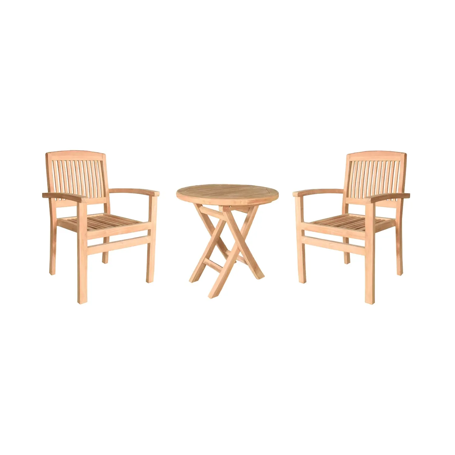 Plow & Hearth Outdoor Seating Sets>Teak Chat Set, 3-Piece