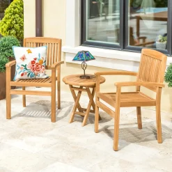 Plow & Hearth Chairs & Rockers|Rockers & Gliders>Teak Wood Chairs, Set of 2