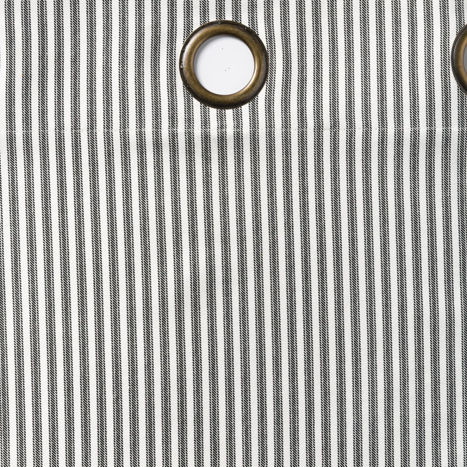Plow & Hearth Curtain Panels>Thermalogic Insulated Ticking Stripe Grommet Top Curtain Pair, 84"L Double-Width