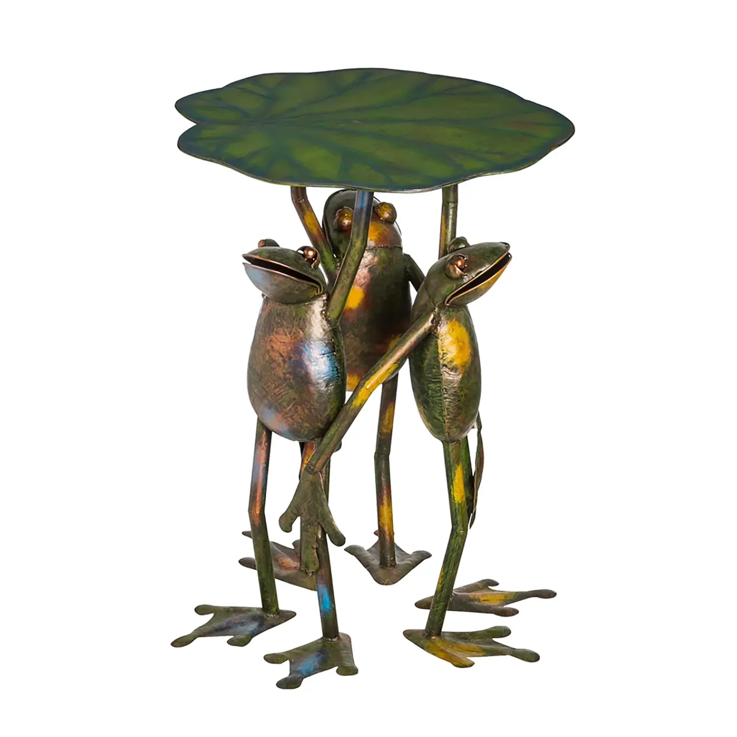 Plow & Hearth Accent Tables|Outdoor Side Tables>Three Frogs Standing Side Table
