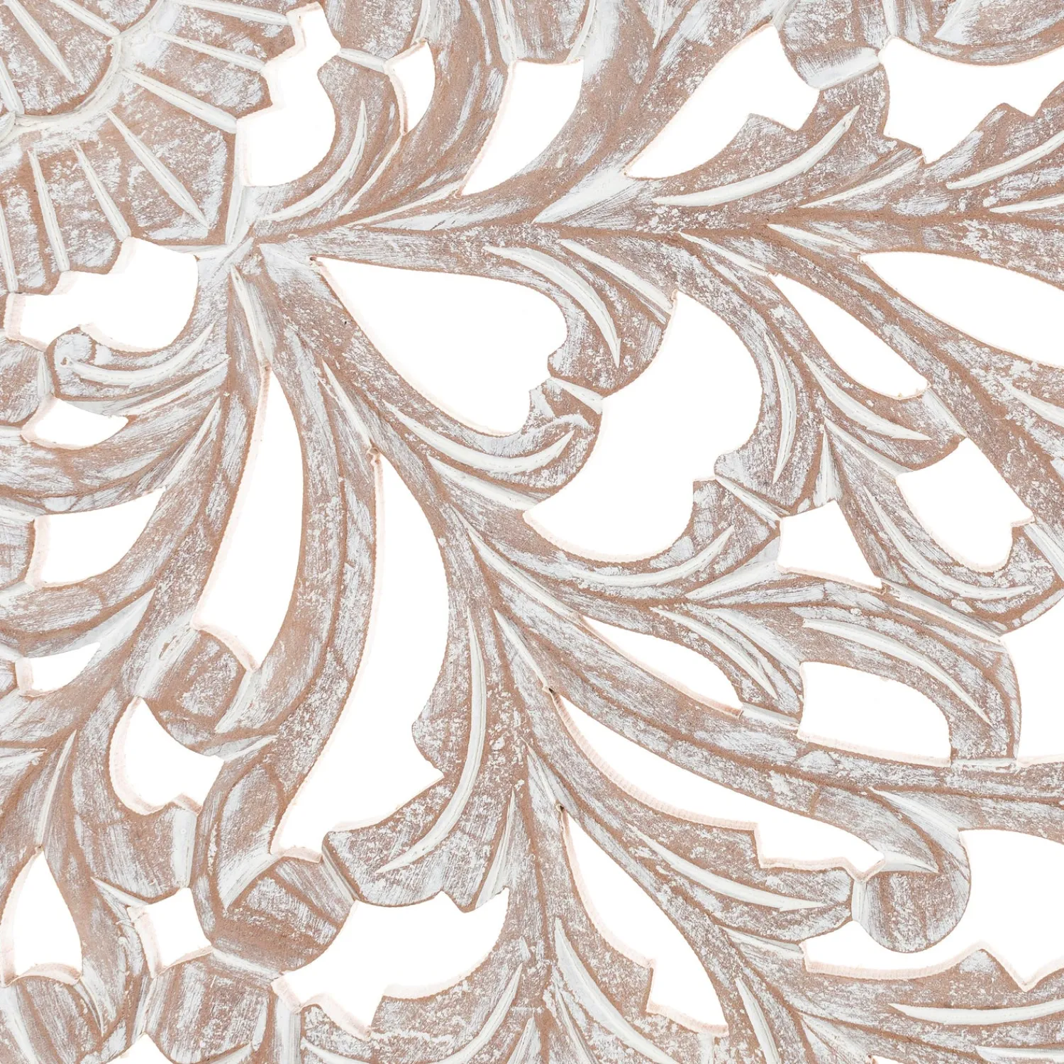 Plow & Hearth Wall Art>Three Panel White Washed Floral Wall Art