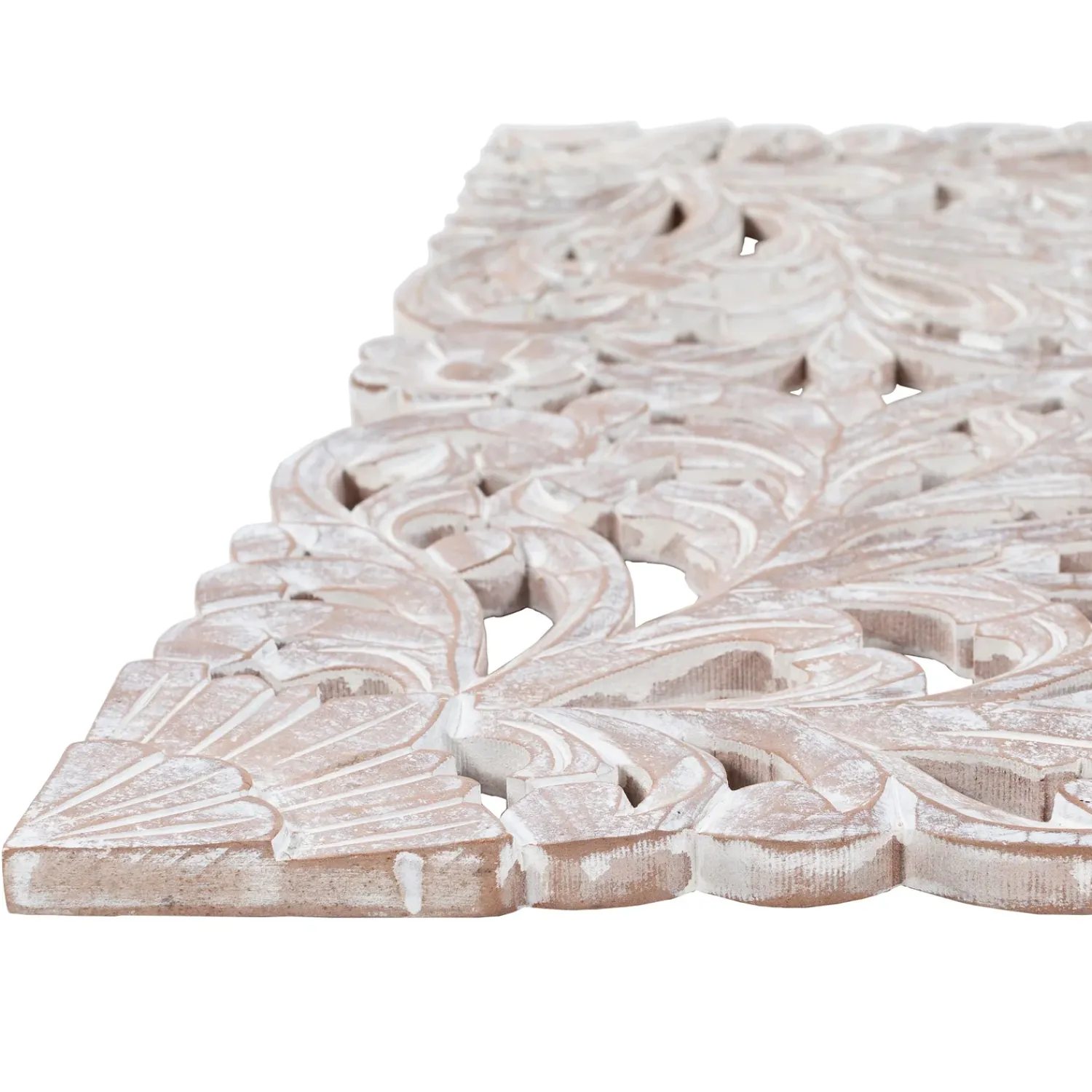 Plow & Hearth Wall Art>Three Panel White Washed Floral Wall Art